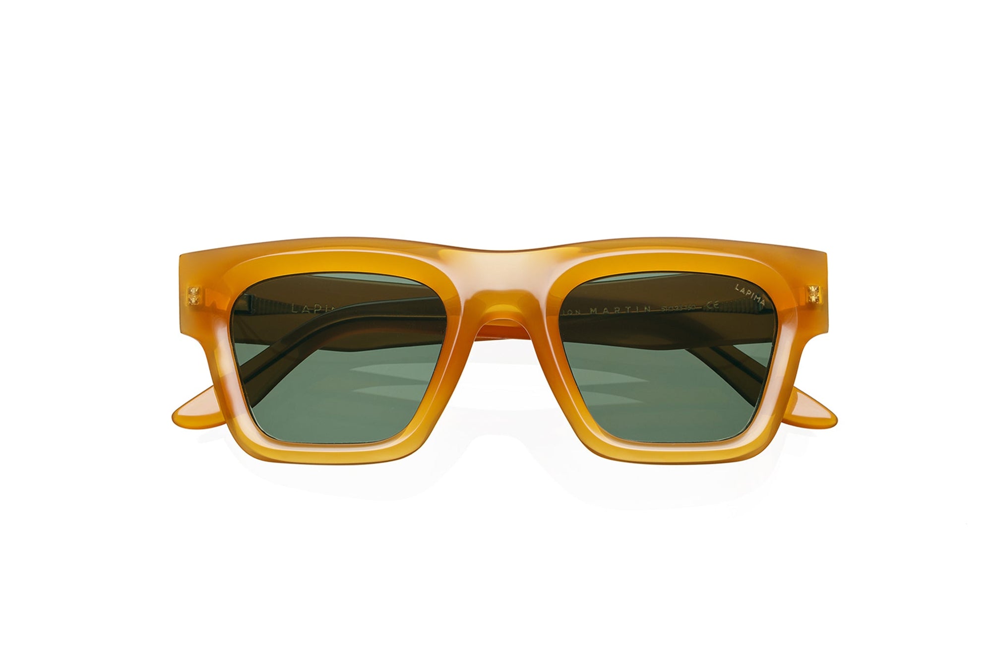AMBER MOSS - ACETATE AMBER | SOLID GREEN LENSES